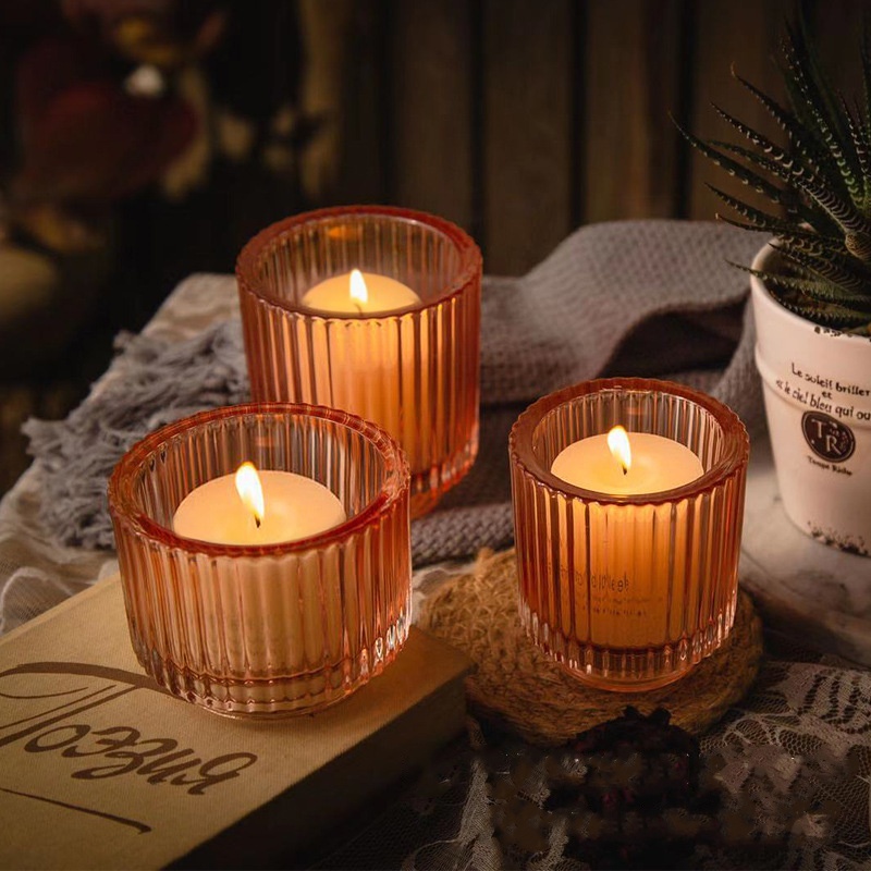 Romantic Glass Aromatherapy Candle Cup Valentine Candle Holder Wax Cup (3)