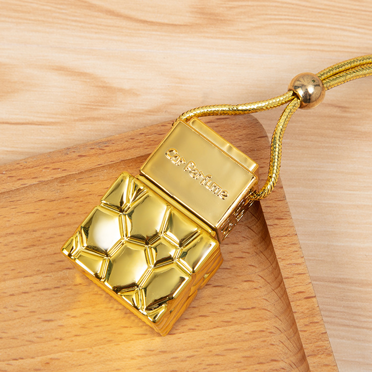 electroplated gold bottle 8-10ML perfume essential oil square empty bottle (5)