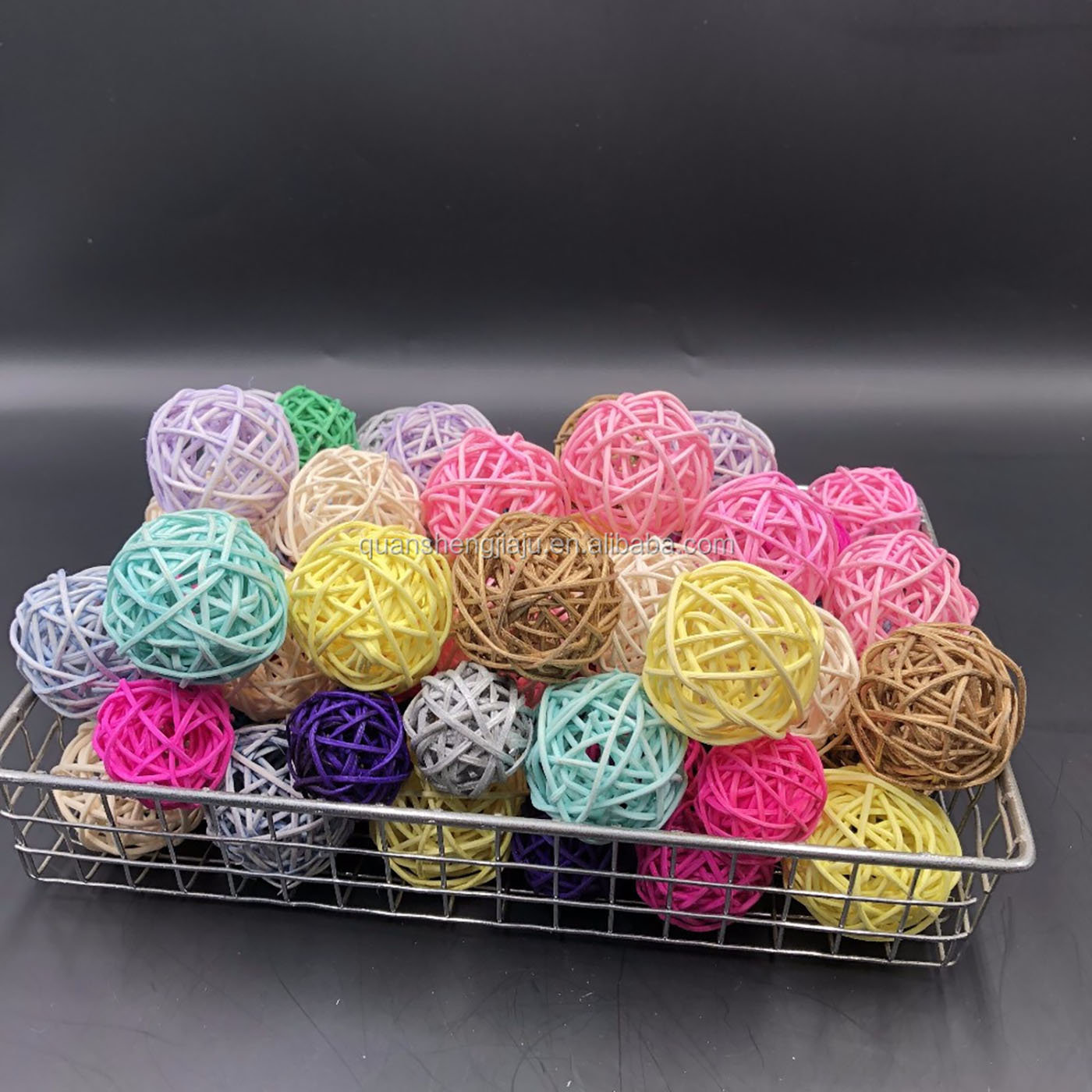 Christmas Tree Ornaments Hanging Ball Rattan Ball Pet Bird Toy (5)