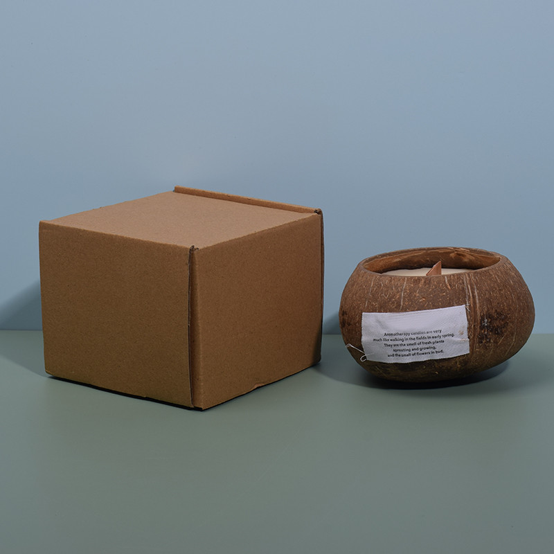 wood wick coconut bowl candle private label coconut shell candle custom (2)