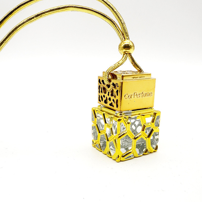 electroplated gold bottle 8-10ML perfume essential oil square empty bottle (1)