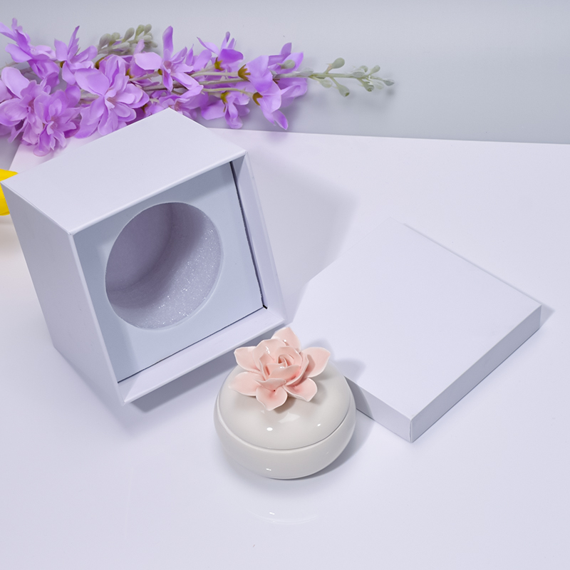 Ceramic Jewelry Boxes With Handmade Flower Porcelain Trinket Box Craft&gift (3)