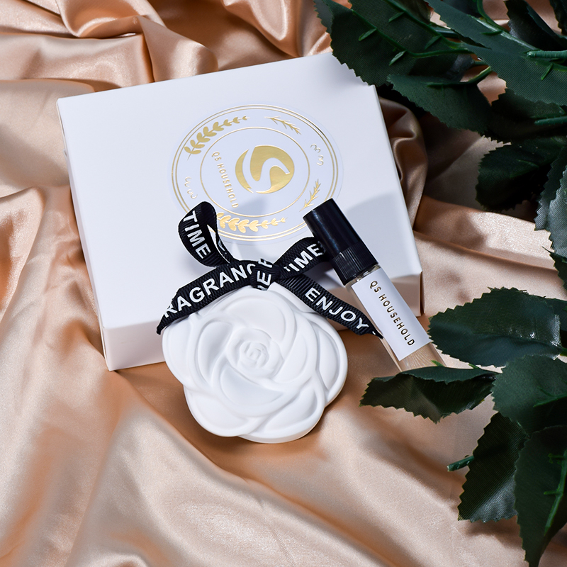 Car Aromatherapy Tablet Ceramic Flower with Essential Oil air Fresh (2)