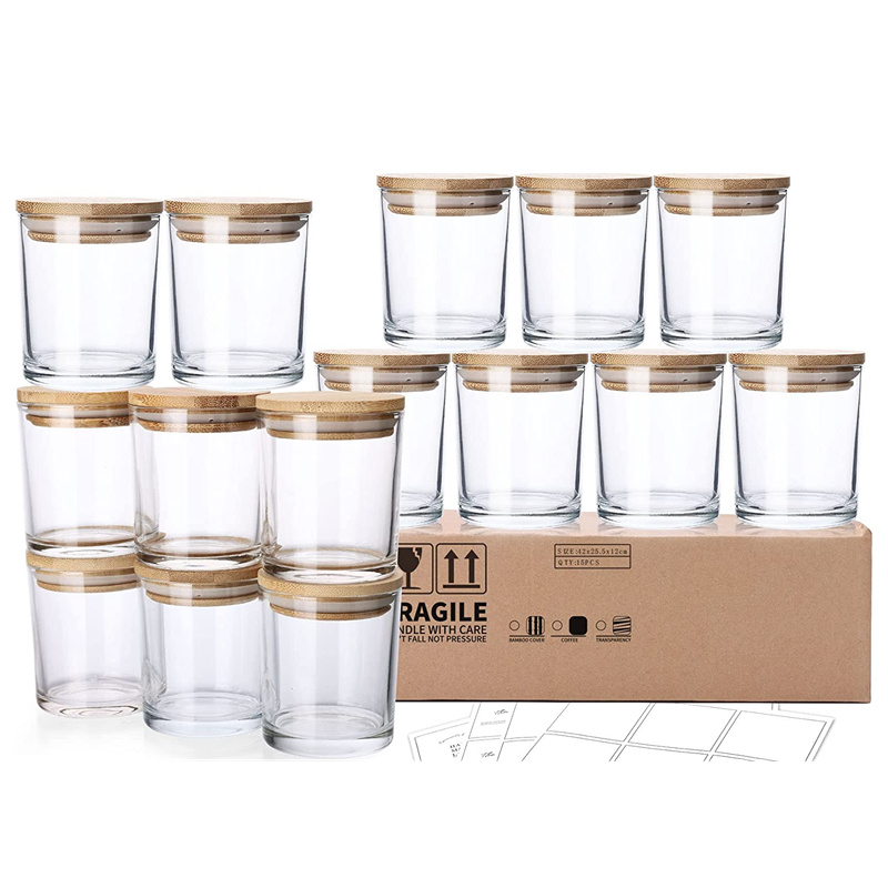 Customization Clear Round Glass Mason Jar For scented candle (6)