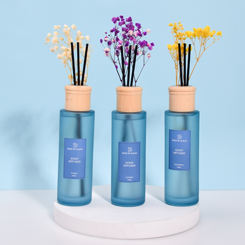 Aromatherapy Blue Round 150ml Essential Oil Reed Diffuser Aroma Gift (4)