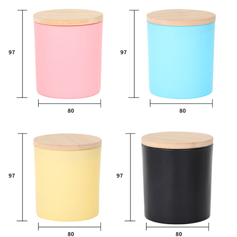 Black transparent with wooden cover scented candle glass cup clear frosted decoration for scented candle (3).jpg