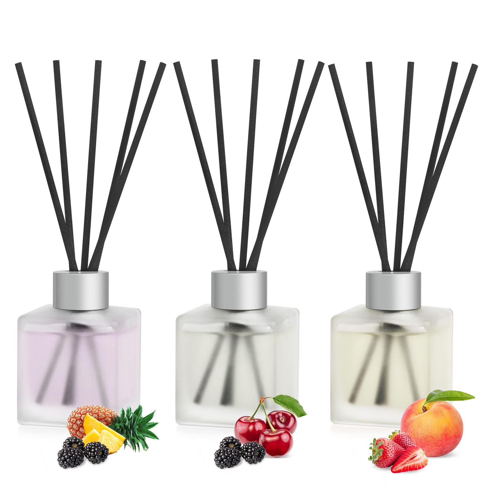 Reed Diffuser Set Gift Glass Bottle Reed Stick Home Fragrance (5)