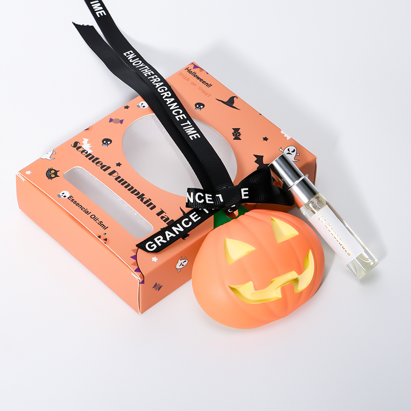 Halloween style pumpkin diatom mud diffuser stone fresh air (4)