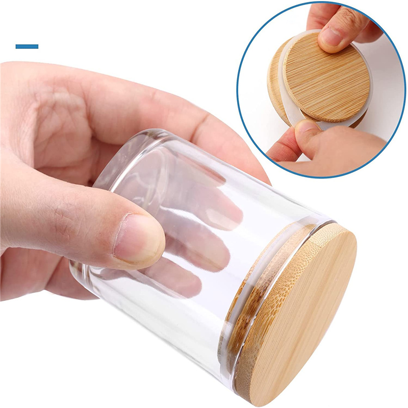 Customization Clear Round Glass Mason Jar For scented candle (2)