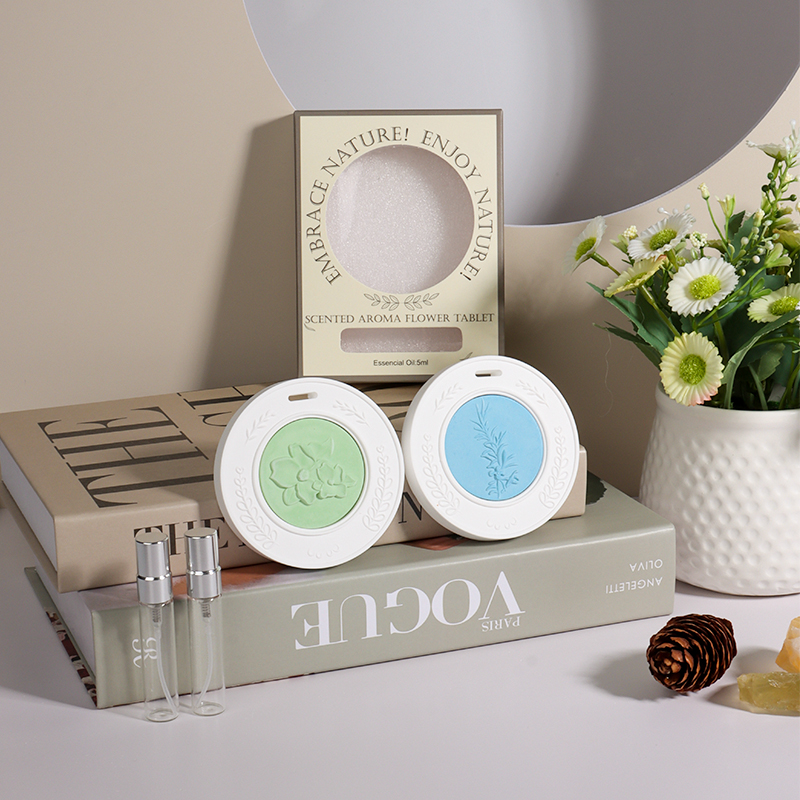 Ceramic aromatherapy tablets with essential oil for fragrance